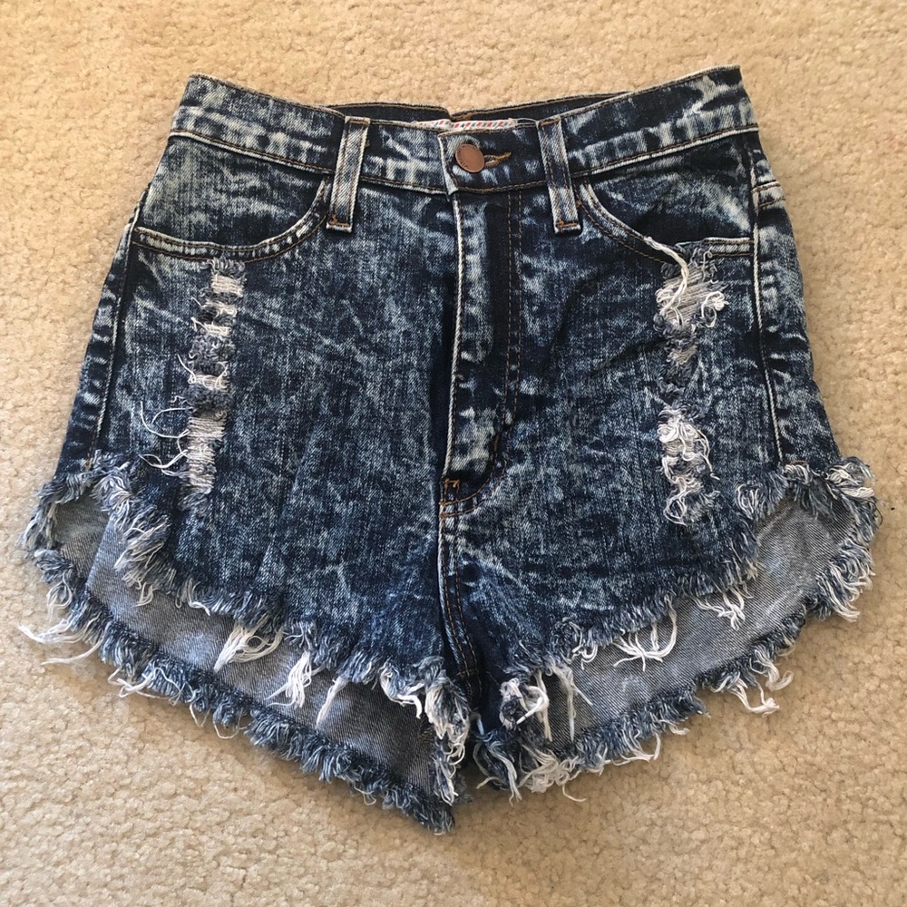 Vibrant MIU Acid Wash High Waist Shorts